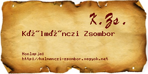 Kálmánczi Zsombor névjegykártya